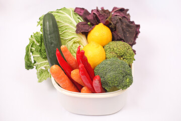 lots of vegetables isolated on white background