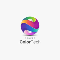 Colorful sphere technology gradient logo