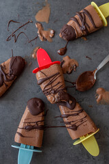 Chocolate Coconut Popsicle ice cream with chocolate coating