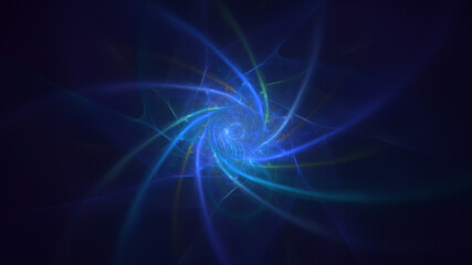 3D rendering abstract blue technology fractal background