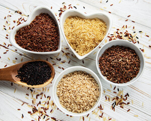 Set of various rice