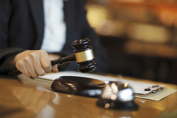 Judge gavel with Justice lawyers, Businesswoman in suit or lawyer, Advice and Legal services Concept.