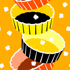 popcorn cup food vector seamless pattern