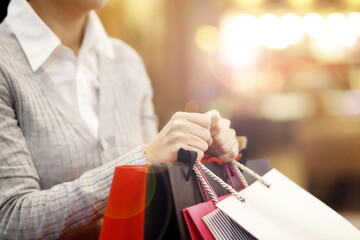 Woman holding shopping bags