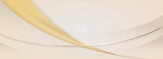 Papier Peint photo Vague abstraite Fond doré de luxe avec dégradé doux et forme de lignes dynamiques. Concept de style de coupe de papier 3d réaliste. Utilisable pour l& 39 arrière-plan, le papier peint, la bannière, l& 39 affiche, la brochure, la carte, le Web, la présentation.