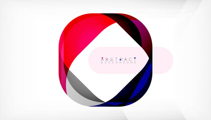 Abstract square shape with overlapping waves, minimal geometric background. Vector Illustration For Wallpaper, Banner, Background, Landing Page