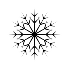 Simple snowflake of black lines. Festive decoration for New Year and Christmas