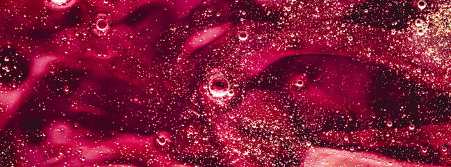 Abstract liquid banner background, paint splash, swirl pattern and water drops, beauty gel and...