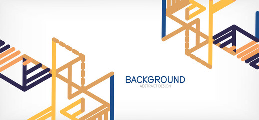 Abstract background. Color lines on white background. Linear abstract composition. Techno or business concept for wallpaper, banner, background, landing page