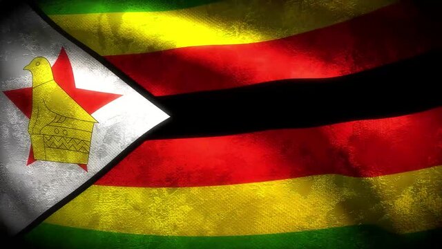 Zimbabwe grungy flag loop