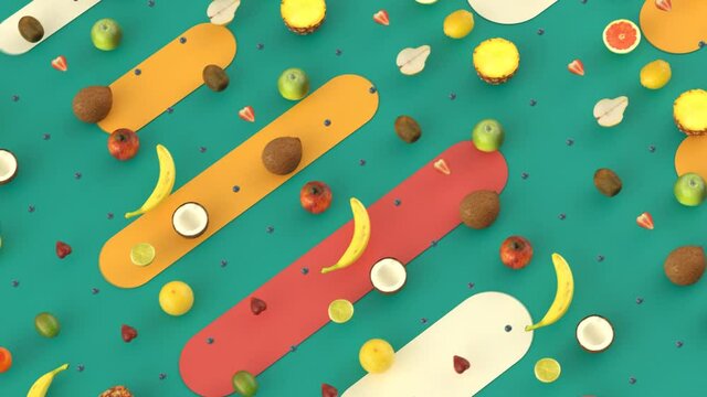 Abstract design of 3D stylish fruits