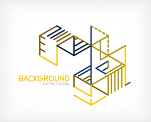 Abstract background. Color lines on white background. Linear abstract composition. Techno or business concept for wallpaper, banner, background, landing page