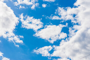 Beautiful blue sky,white cloud background. Shape independent, Elements of nature.Wonderful sky. Beautiful fluffy clouds