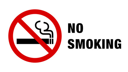 No smoking mark icon and the word “NO SMOKING”