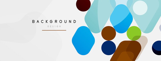 Abstract round geometric shapes and circles background. Trendy techno business template for wallpaper, banner, background or landing