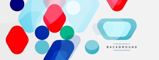 Abstract round geometric shapes and circles background. Trendy techno business template for wallpaper, banner, background or landing