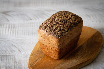 Rye artisan bread on a wooden board