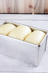 Roti Tawar or Toast Loaf White Bread (Shokupan or Roti Tawar) for Breakfast before baked