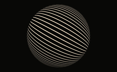 graphic striped sphere floating black ivory - 460974256