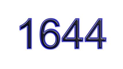 blue 1644 number 3d effect white background