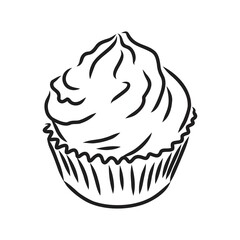 drawing of a cup cake cupcake vector sketch