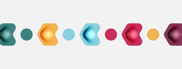 Color arrow shapes on white backdrop. Minimal geometric abstract background. Vector illustration for wallpaper banner background or landing page