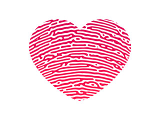Fingerprint heart silhouette