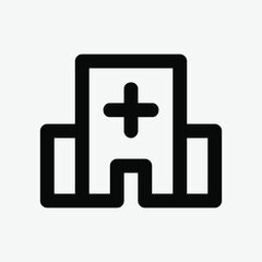 Hospital icon vector illustration in line style about medical, use for website mobile app presentation