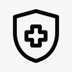 Protect icon vector illustration in line style about medical, use for website mobile app presentation
