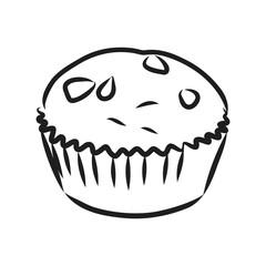 drawing of a cup cake cupcake vector sketch