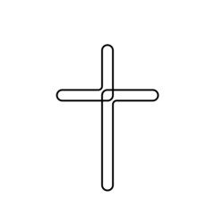 Religion cross simple line illustration
