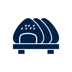 Onigiri icon logo template isolated on white background.