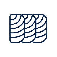 Sashimi icon logo template isolated on white background.