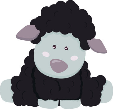 black and cartoon sheep