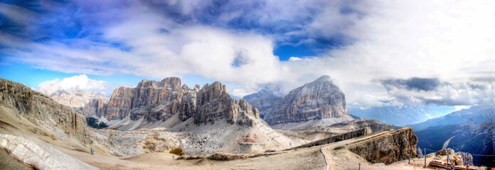 Panoramic view of the Tofane Dolomites Italy
