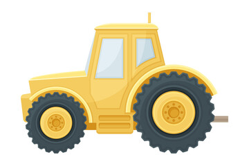 Fototapeta na wymiar Tractor industrial vehicle agricultural transport flat vector illustratio