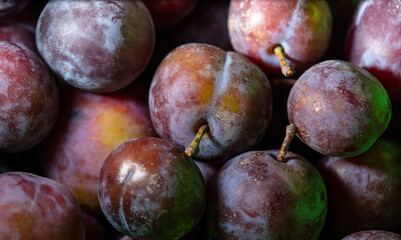 Ripe plum as background. Fruit