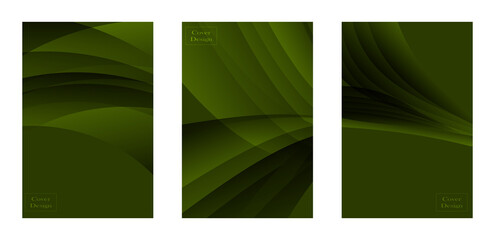 set of green cover background