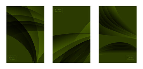 set of green cover background