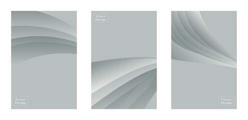 Set of grey and white cover background