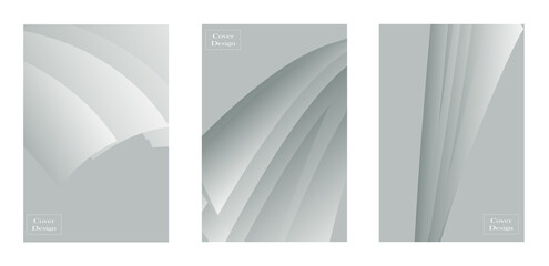 Set of grey and white cover background