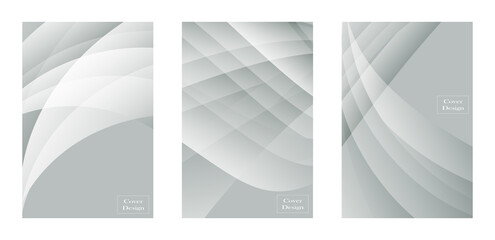 Set of grey and white cover background