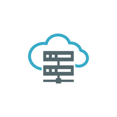 Cloud server icon isolated on white background