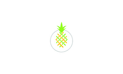 Creative Artistic Pineapple Fruit Logo Symbol Design Illustration