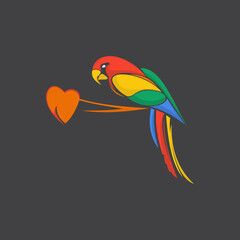 parrot love bird logo mascot template