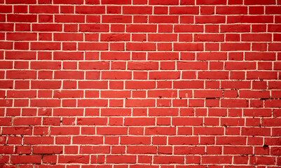 Fototapeta na wymiar Red brick wall. Texture of old brick backgorund