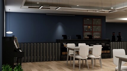 minimalist coffee shop bar for logo mockup