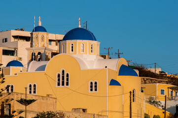 View of the Greek archipelago of Santorini by day