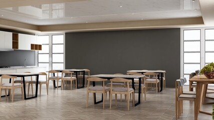 office pantry or kitchen room for company wall logo mockup