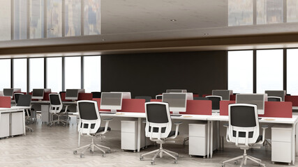 blank wall in the office room for company logo mockup